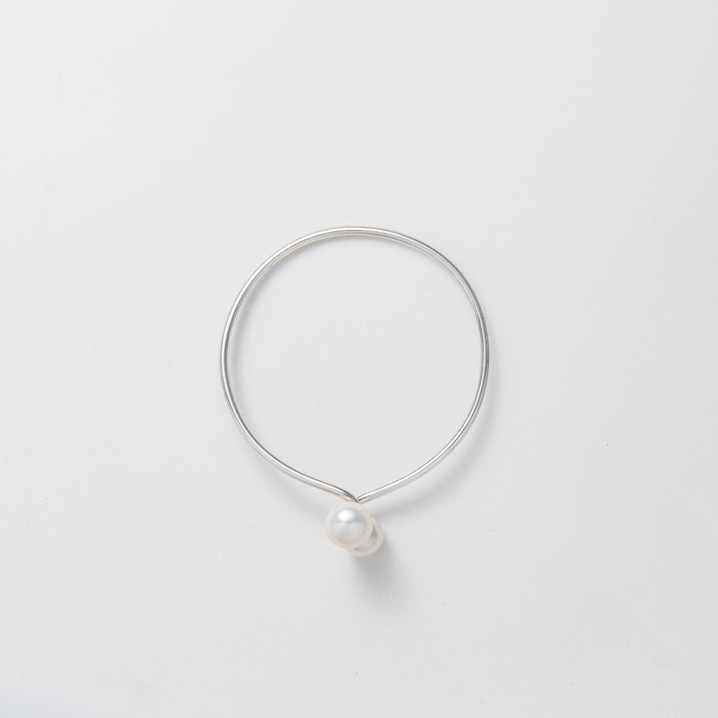 double pearl bangle 8&10mm / Silver