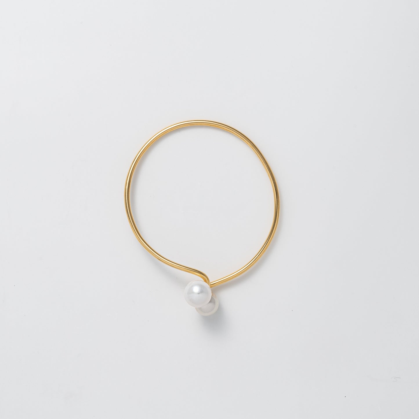 double pearl bangle 8&10mm / Gold