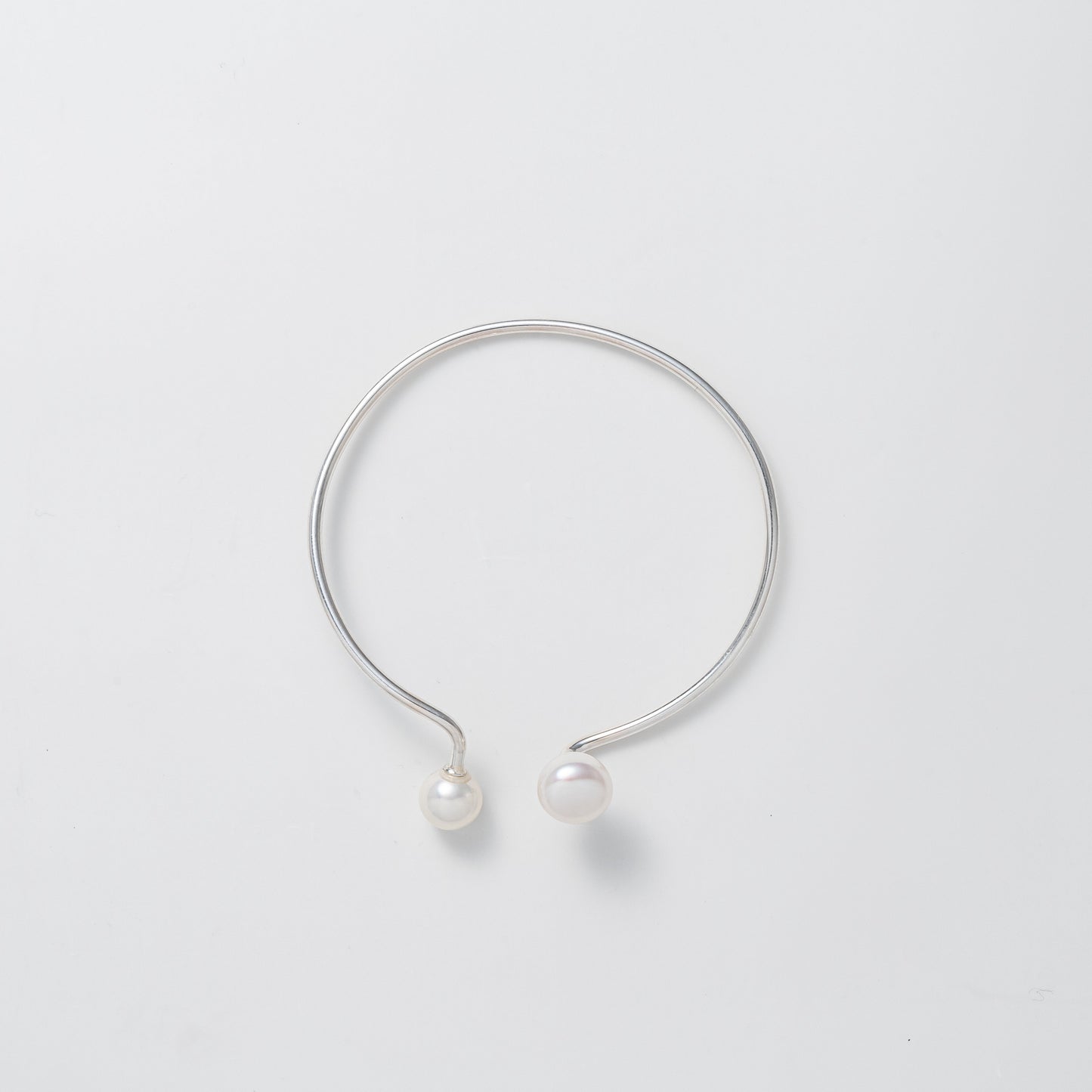 double pearl bangle 8&10mm / Silver