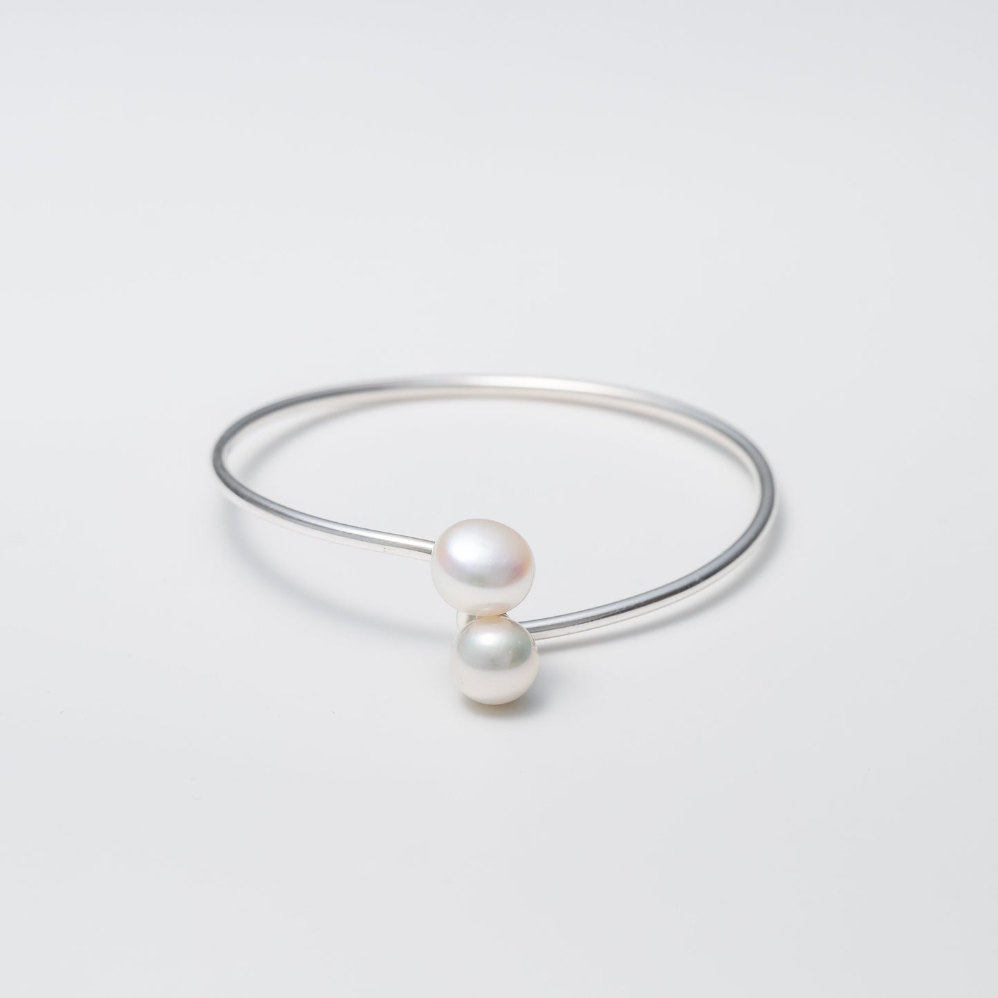 double pearl bangle 8&10mm / Silver