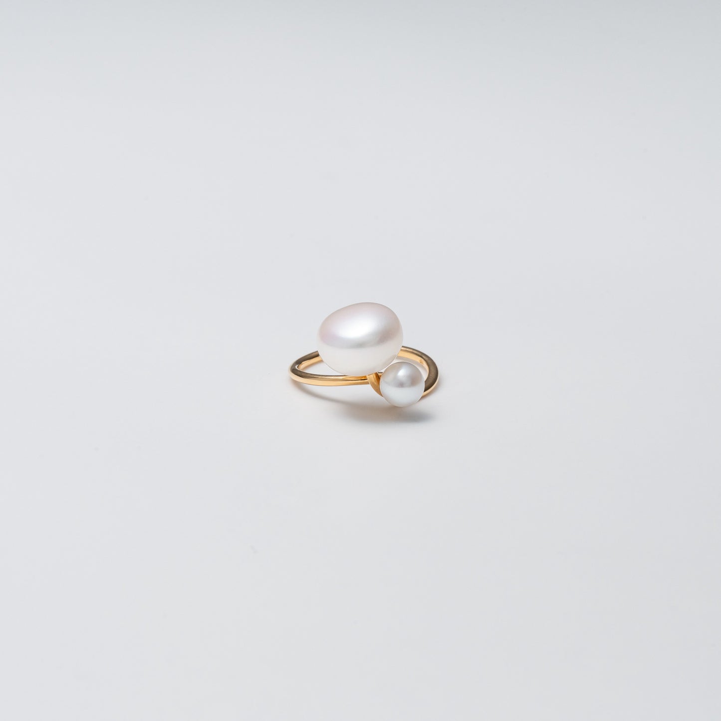 twin pearl ring 5&10mm / Gold
