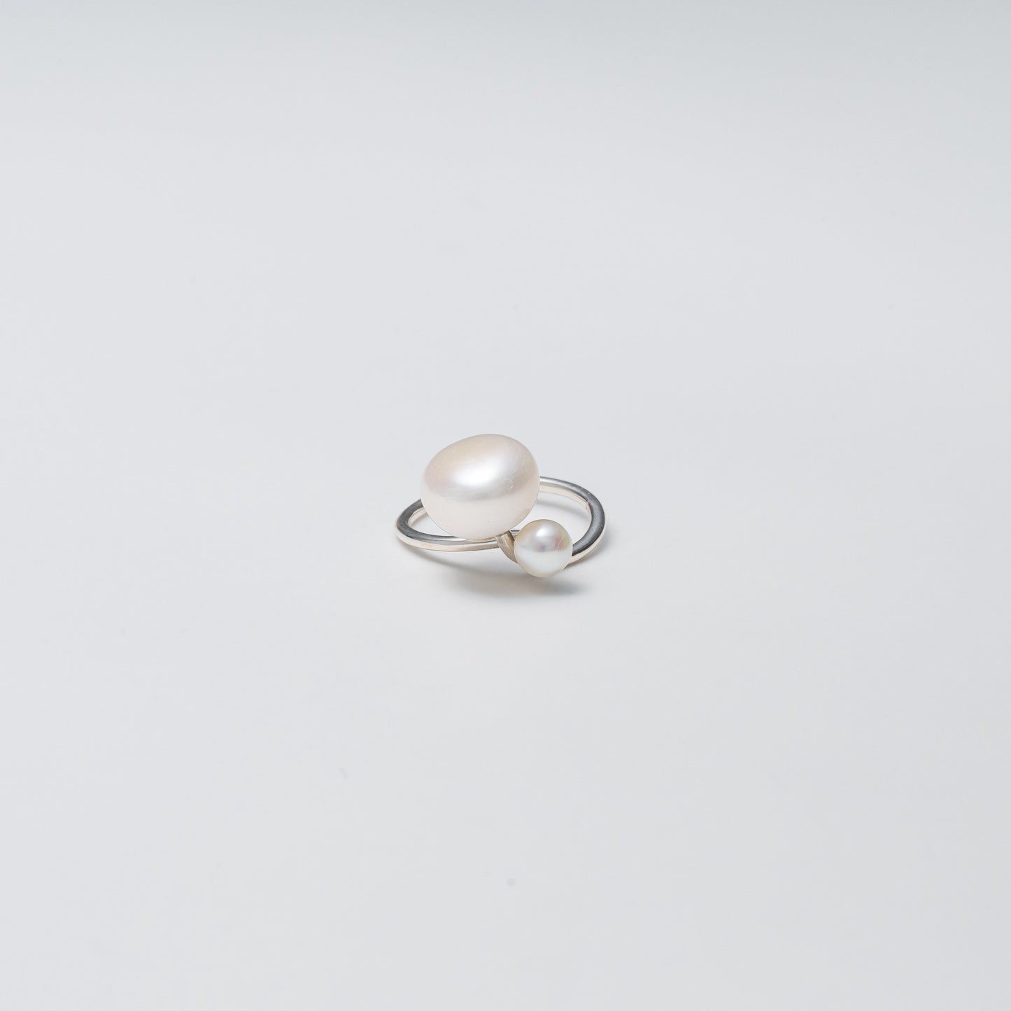twin pearl ring 5&10mm / Silver