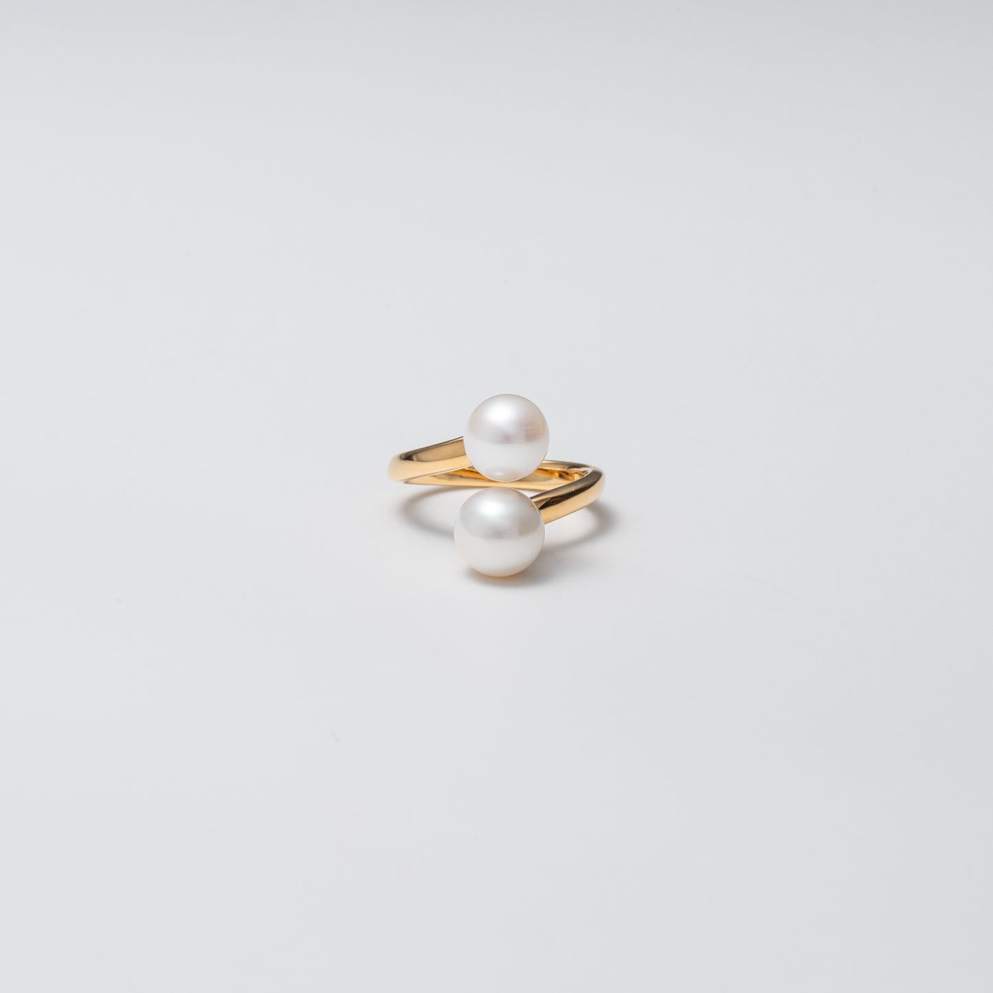 double pearl ring 8mm / Gold