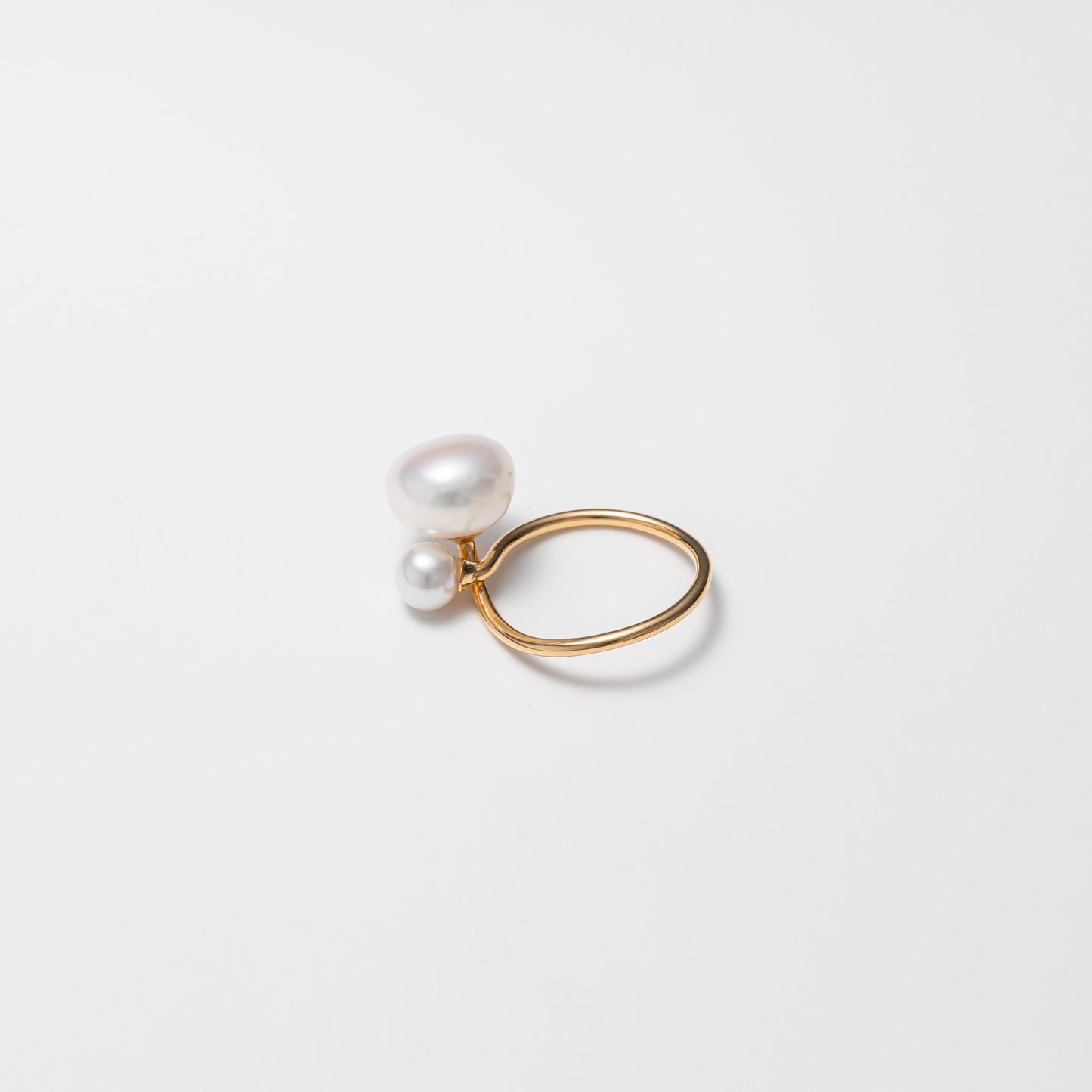twin pearl ring 5&10mm / Gold
