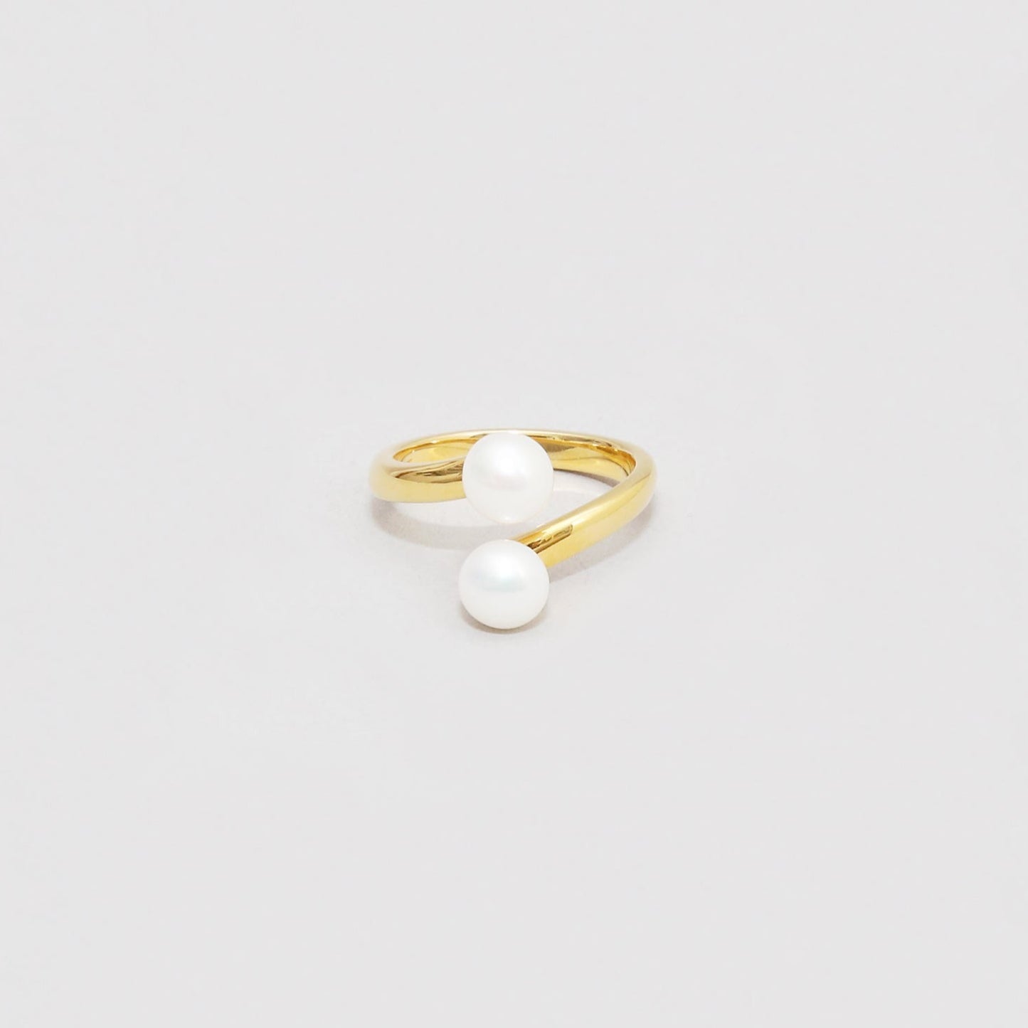 double pearl ring 6mm / Gold
