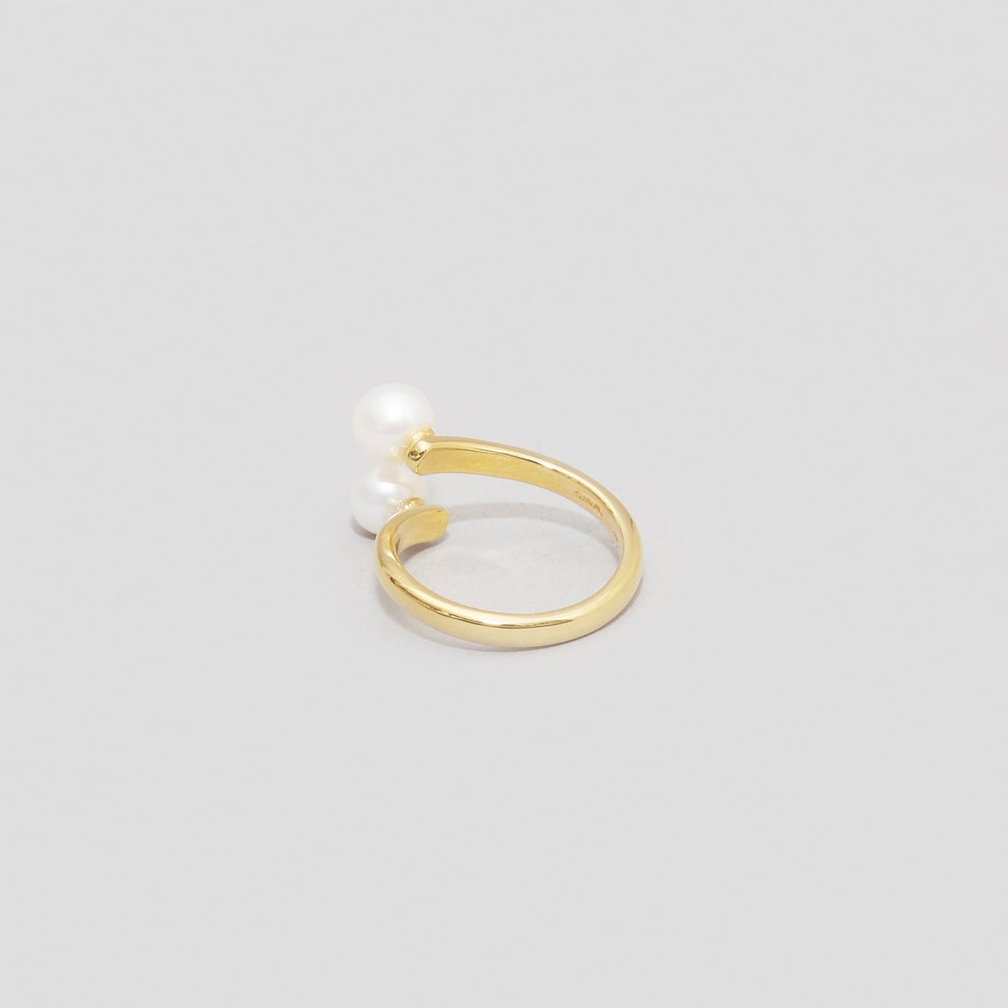 double pearl ring 6mm / Gold