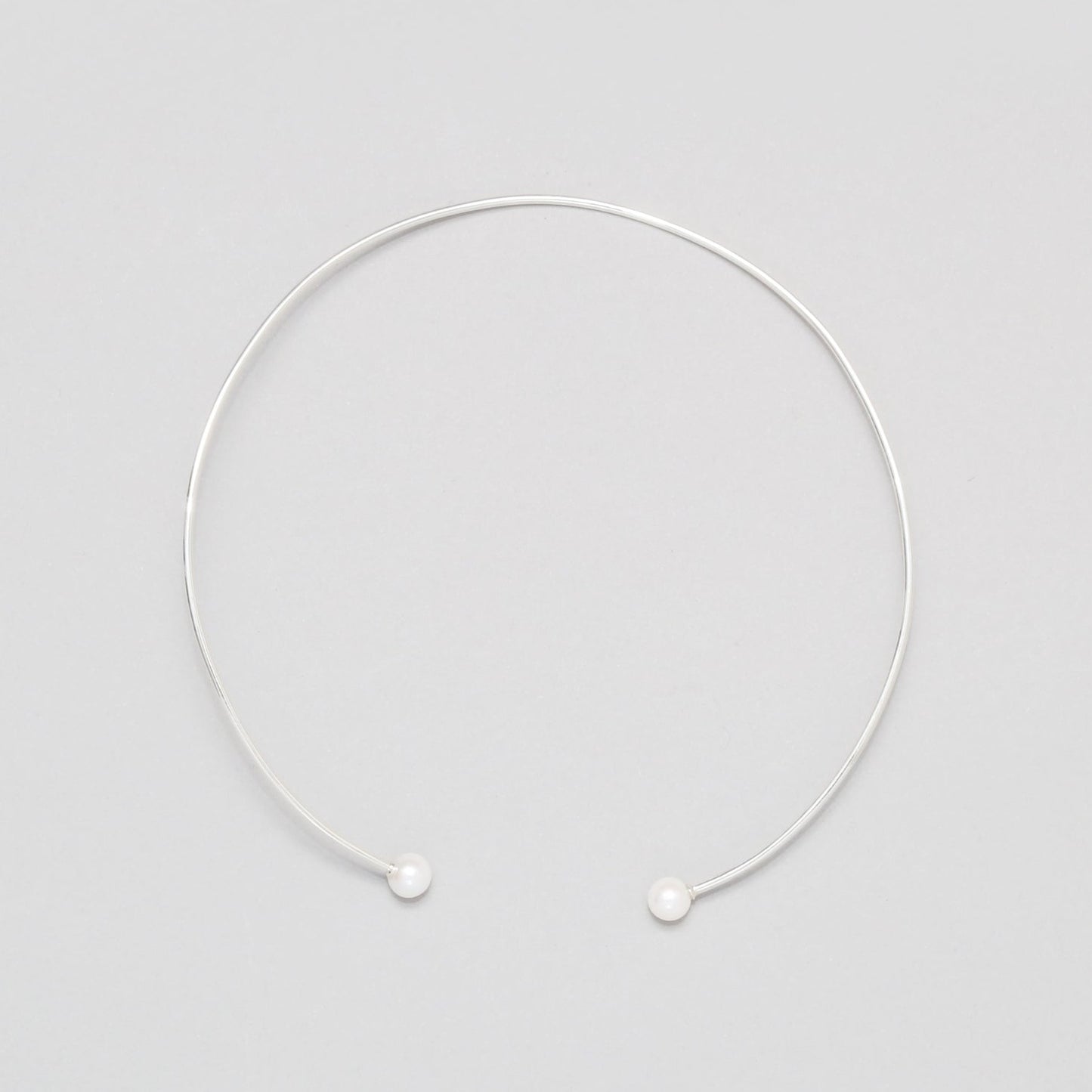 twin pearl choker 8m / Silver