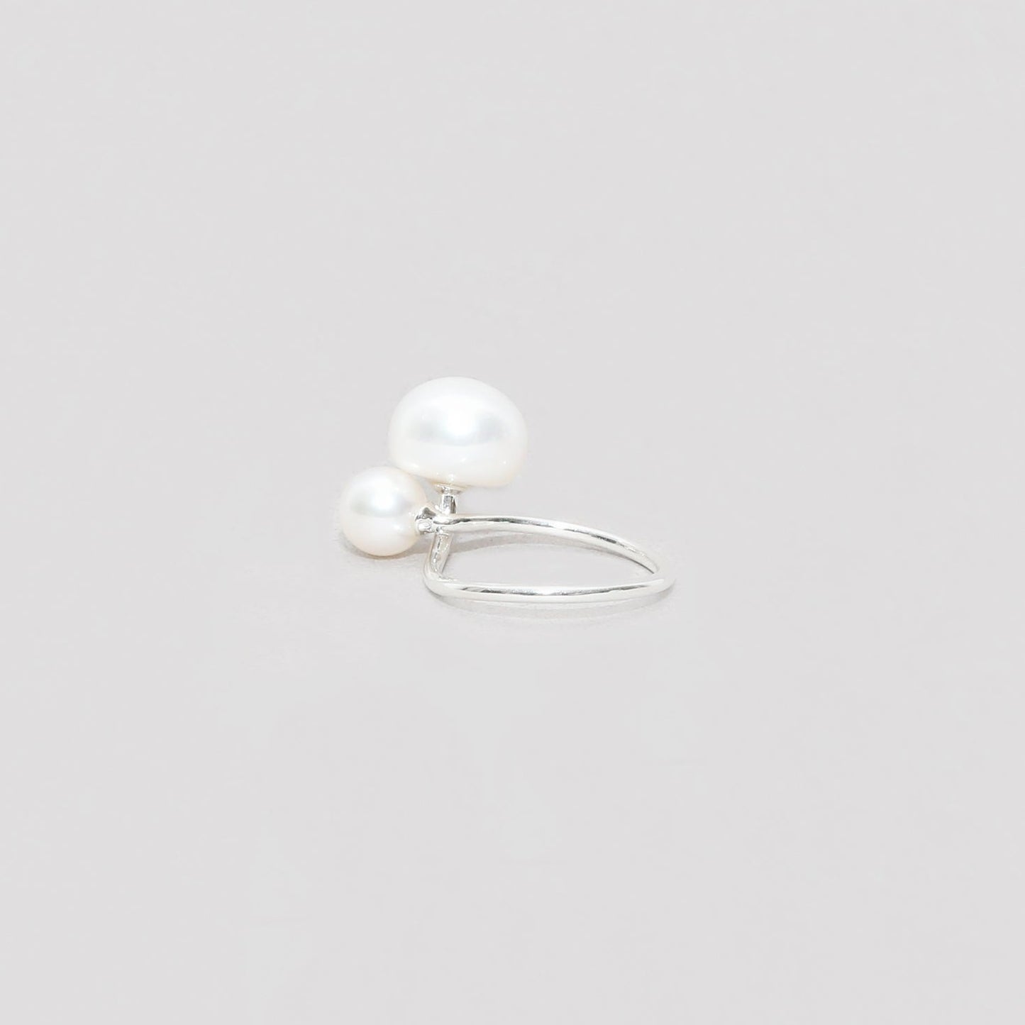 twin pearl ring 7&10mm / Silver