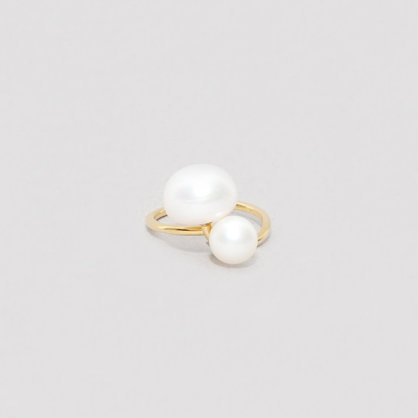 twin pearl ring 7&10mm / Gold