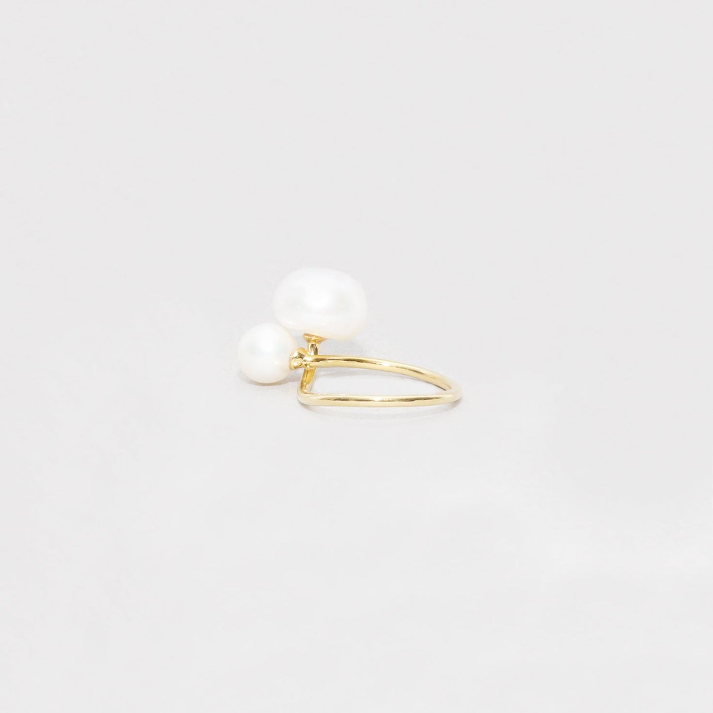 twin pearl ring 7&10mm / Gold